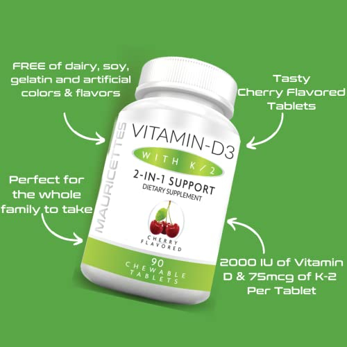Foto 5 pulgar | Suplemento De Vitamina D3 K2 Masticable De Mauricette 90 Comprimidos - Venta Internacional