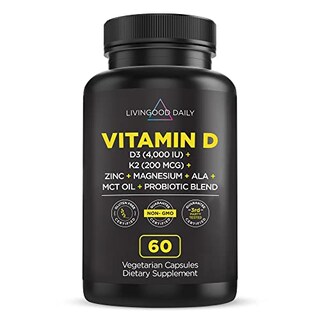 Foto 1 | Suplemento Diario de Vitamina D3 K2 de Livingood 4000 UI 60 Cápsulas con Mezcla de Probióticos