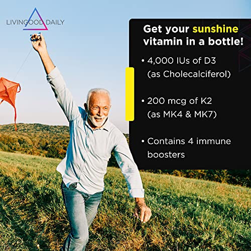 Foto 7 pulgar | Suplemento Diario de Vitamina D3 K2 de Livingood 4000 UI 60 Cápsulas con Mezcla de Probióticos