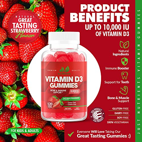 Foto 4 pulgar | Gomitas De Vitamina D3 Just Nutrients 5000 Iu 10 000 Ui 120 Unidades - Venta Internacional
