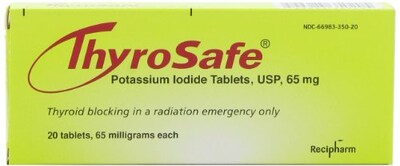 Foto 2 | Tabletas De Yoduro De Potasio Thyrosafe 65 Mg, 20 Unidades - Venta Internacional
