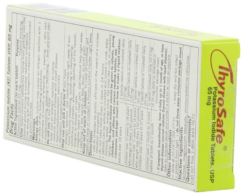 Foto 6 pulgar | Tabletas De Yoduro De Potasio Thyrosafe 65 Mg, 20 Unidades - Venta Internacional