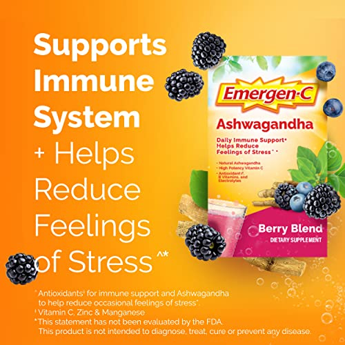 Foto 3 pulgar | Suplemento Emergen-c Con Vitamina C Mezcla Para Bebidas De Ashwagandha 18 Unidades - Venta Internacional