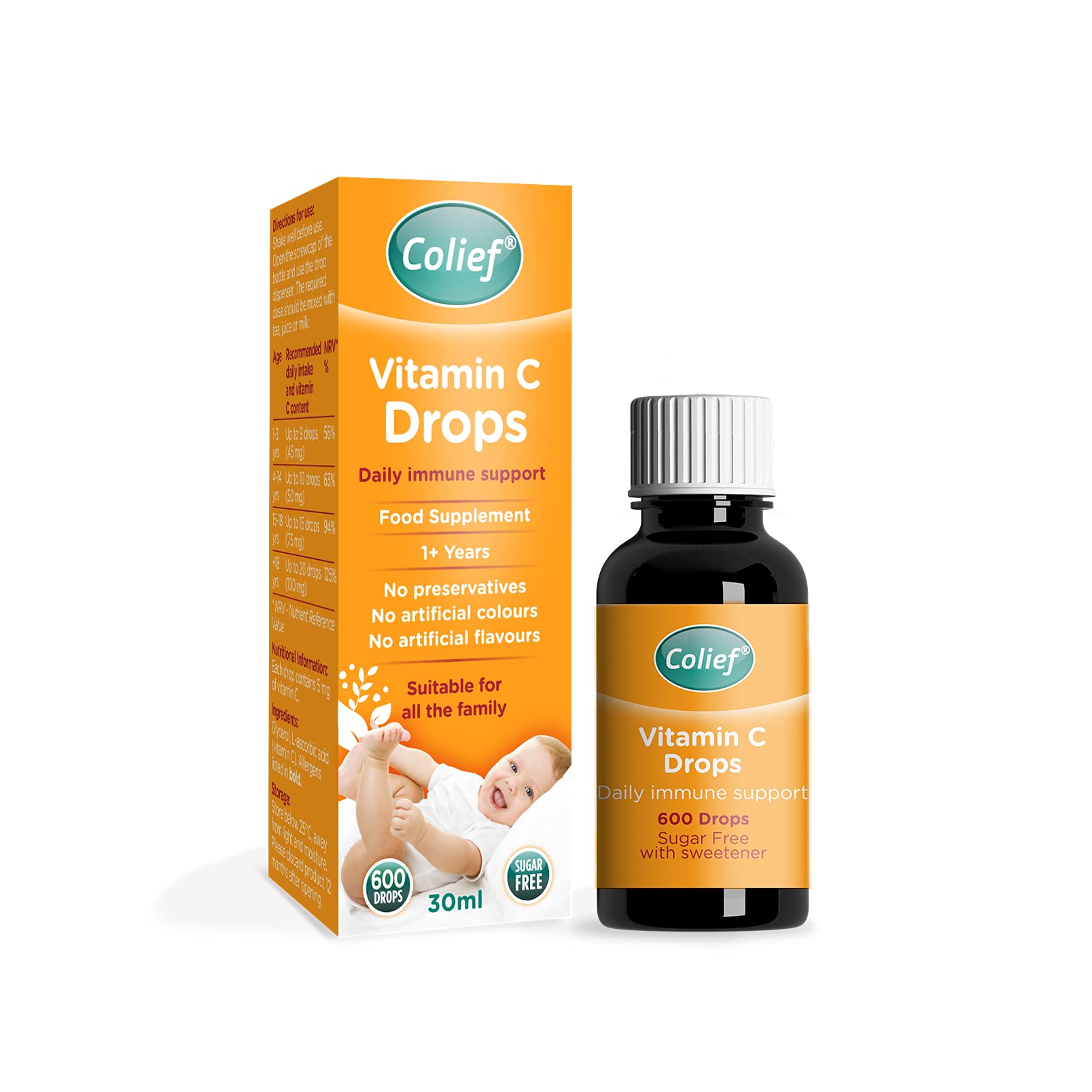 Foto 2 pulgar | Vitamina C Drops Colief: Apoyo Inmunológico Diario para Bebés - Venta Internacional