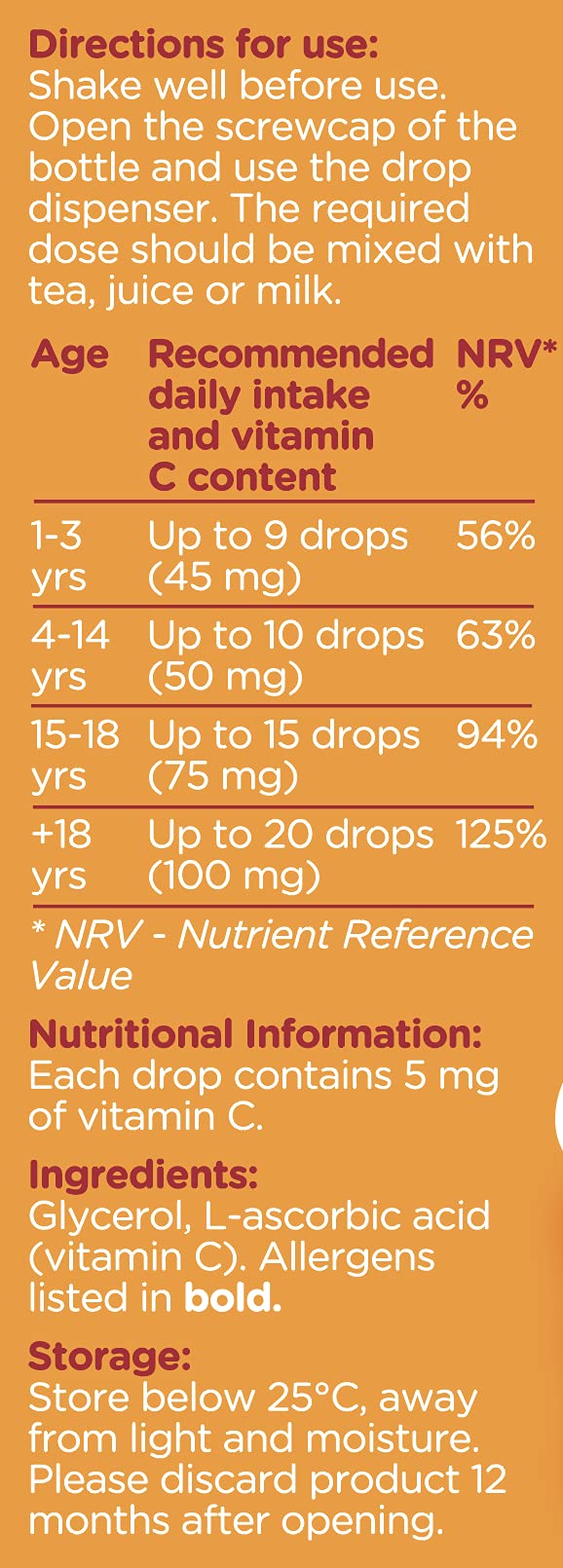 Foto 5 pulgar | Vitamina C Drops Colief: Apoyo Inmunológico Diario para Bebés - Venta Internacional