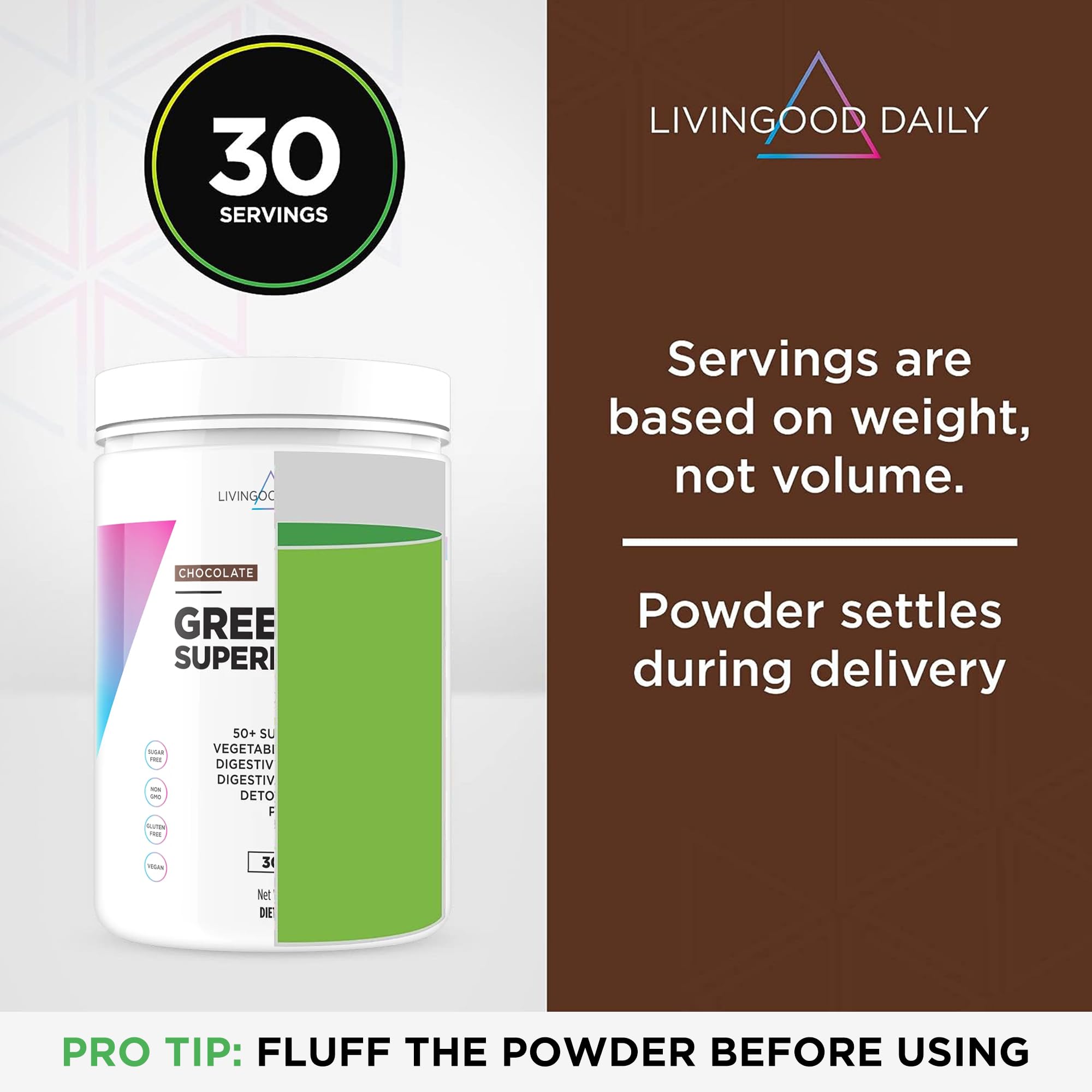 Foto 6 pulgar | Suplemento en Polvo Livingood Daily Greens+Superfoods 255 G-Venta Internacional