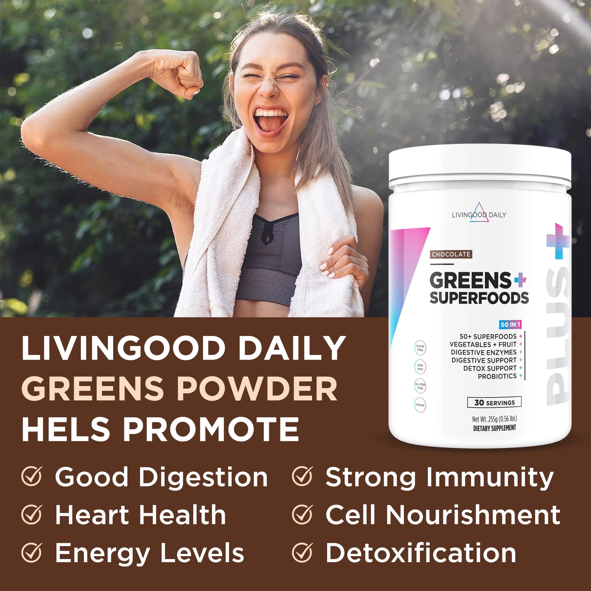 Foto 7 pulgar | Suplemento en Polvo Livingood Daily Greens+Superfoods 255 G-Venta Internacional