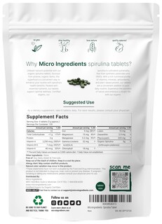Foto 2 | Suplemento de Microingredientes: Espirulina Orgánica 3000 mg - Venta Internacional