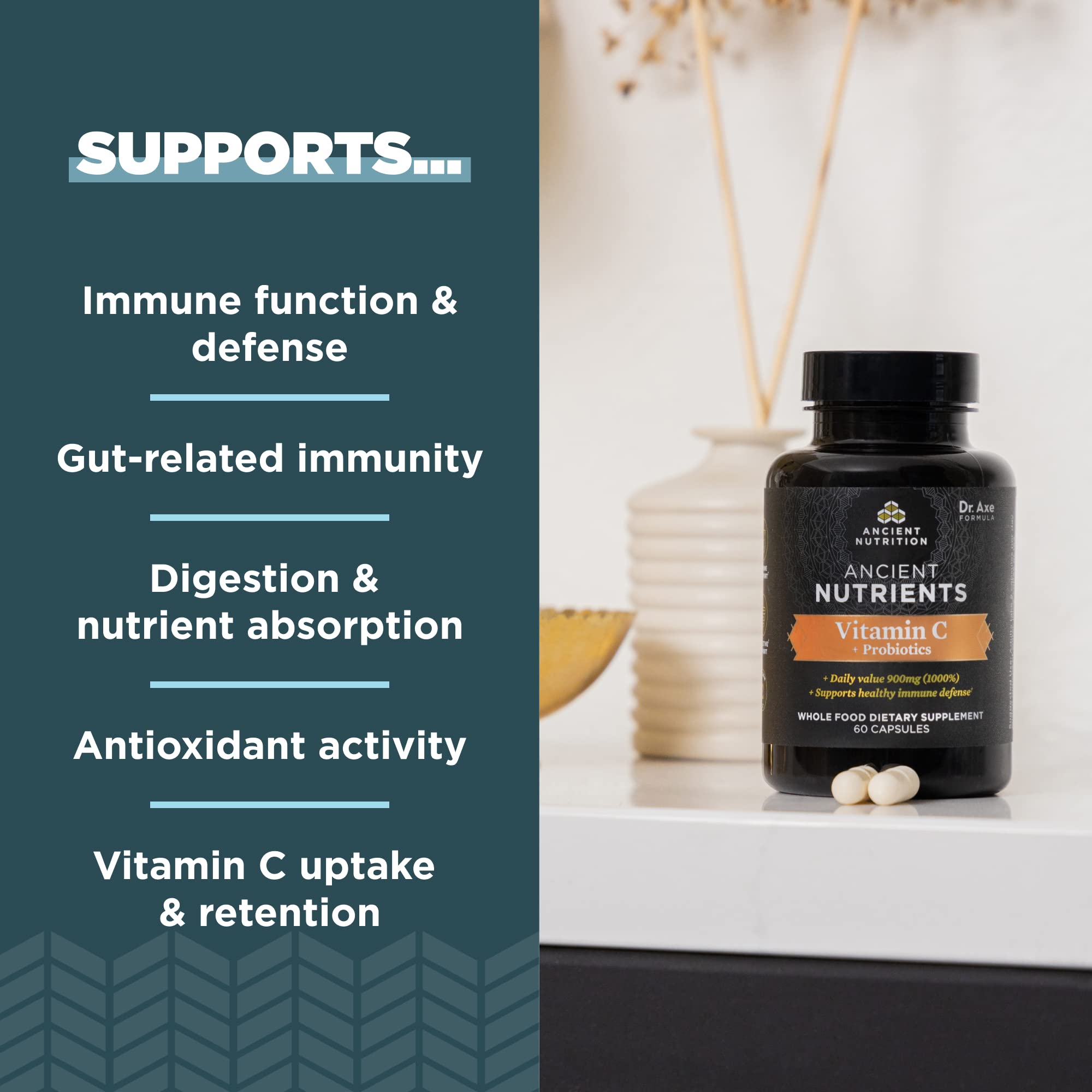 Foto 4 pulgar | Suplemento de Vitamina C y Probióticos de Ancient Nutrition 900 mg - Venta Internacional