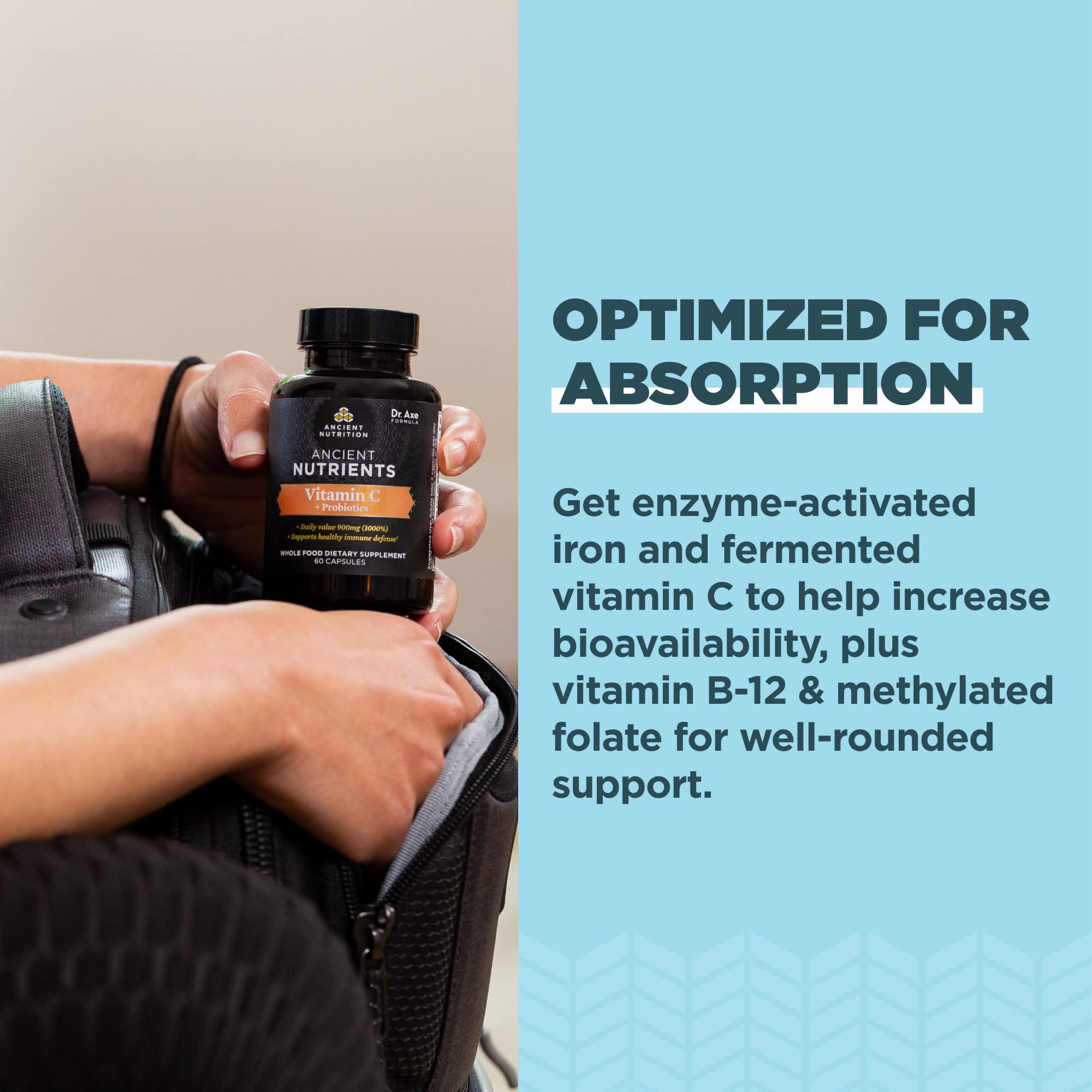 Foto 5 pulgar | Suplemento de Vitamina C y Probióticos de Ancient Nutrition 900 mg - Venta Internacional