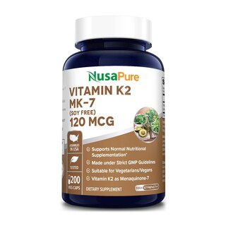 Foto 1 | Vitamina K2 Mk7 120 Mcg 200 Cápsulas Vegetales Nusapure - Venta Internacional