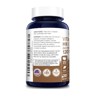 Foto 3 | Vitamina K2 Mk7 120 Mcg 200 Cápsulas Vegetales Nusapure - Venta Internacional