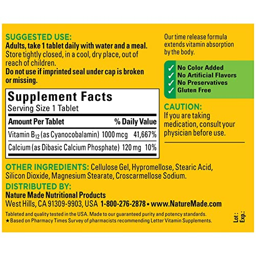 Foto 6 pulgar | Vitamina B12 Nature Made 1000 Mcg 160 Tabletas - Venta Internacional