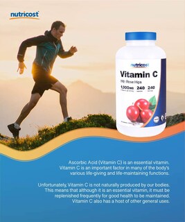 Foto 4 | Vitamina C Nutricost con Escaramujo 1025 Mg 240 Cápsulas - Venta Internacional