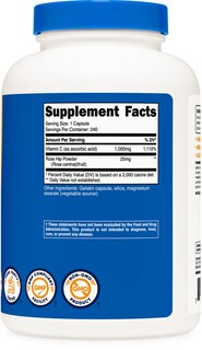 Foto 6 | Vitamina C Nutricost con Escaramujo 1025 Mg 240 Cápsulas - Venta Internacional