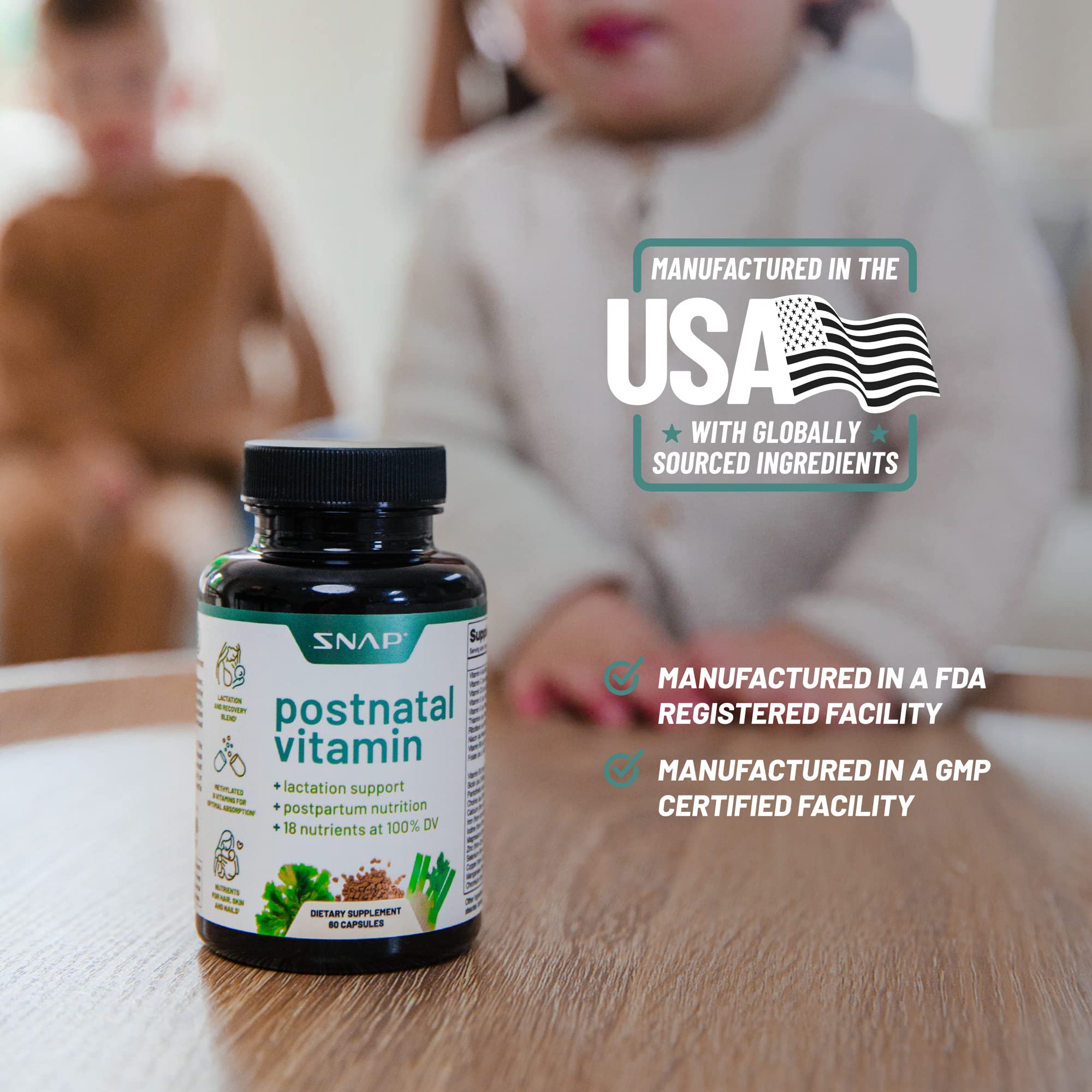 Foto 5 | Suplemento Snap Postnatal Vitamin 60 Cápsulas-Venta Internacional