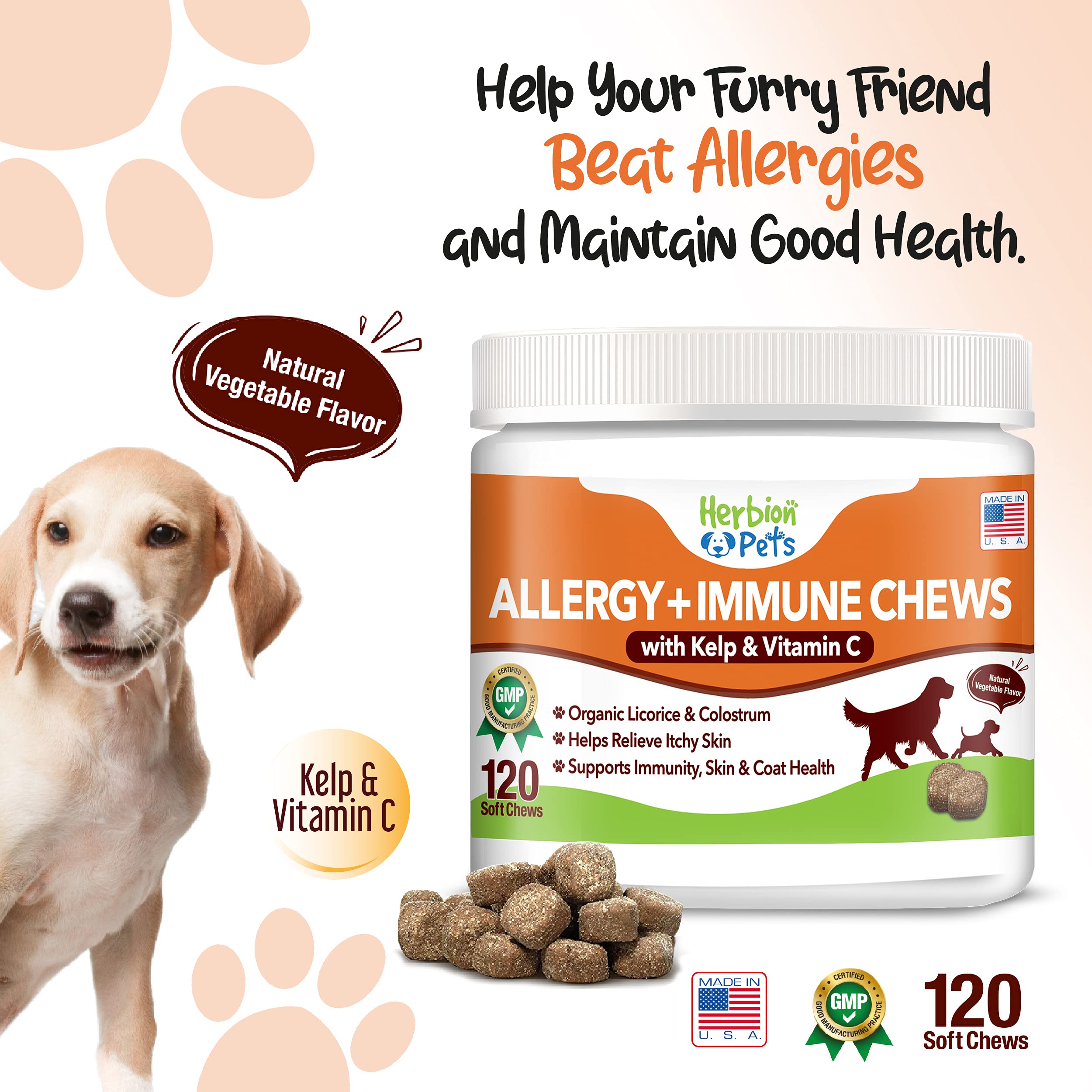 Foto 5 pulgar | Suplemento Herbion Pets Allergy + Immune Chews para Perros - Venta Internacional