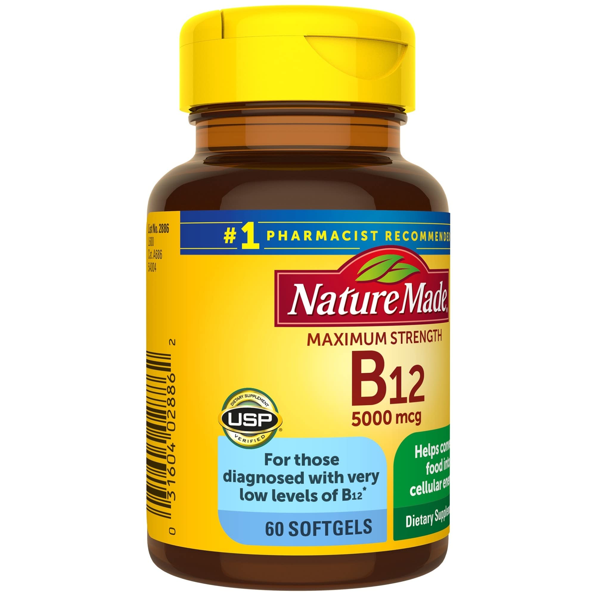 Foto 8 pulgar | Vitamina B12 Nature Made Cápsulas Blandas De 5000 Mcg Suministro para 60 Días - Venta Internacional