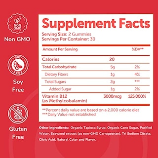 Foto 4 | Gomitas de Vitamina B12 Lunakai Methyl B-12 3000 Mcg para Adultos - Venta Internacional