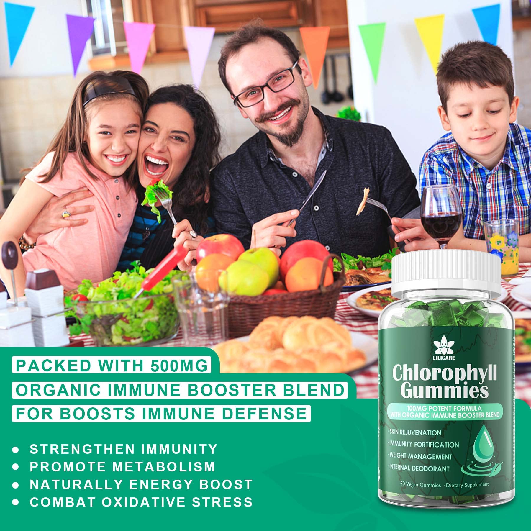 Foto 5 pulgar | Gomitas de Clorofila Sin Azúcar Supplement Envy Deal 60 Unidades - Venta Internacional