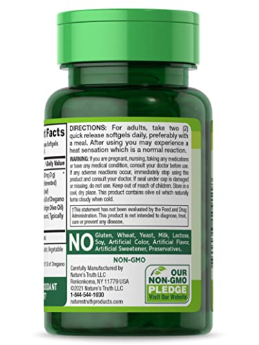 Foto 6 pulgar | Cápsula Blanda de Aceite de Orégano Supplement Nature's Truth 90 Cápsulas - Venta Internacional