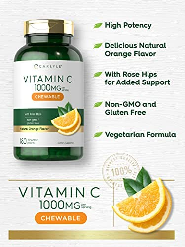 Foto 5 pulgar | Suplemento Carlyle Vitamina C Masticables 1000 Mg 180 Comprimidos - Venta Internacional