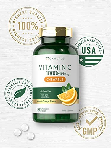Foto 6 pulgar | Suplemento Carlyle Vitamina C Masticables 1000 Mg 180 Comprimidos - Venta Internacional