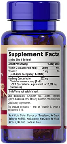 Foto 3 | Suplemento Puritan's Pride Triple Strength de Arándano Rojo 12 600 Ml - Venta Internacional