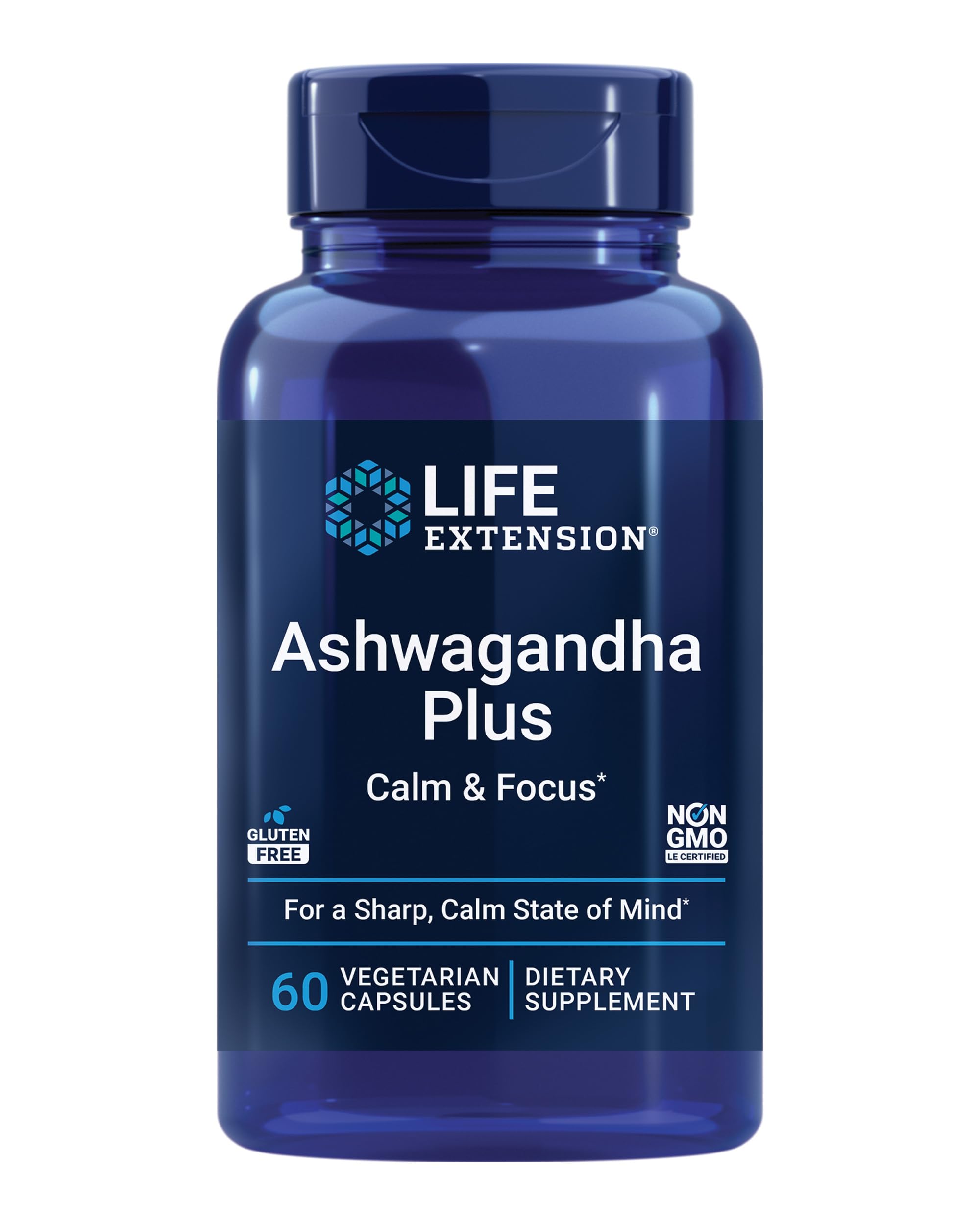 Foto 2 pulgar | Suplemento Life Extension Ashwagandha Plus Calm & Focus 60 Cápsulas - Venta Internacional.