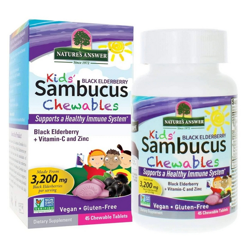 Foto 2 pulgar | Suplemento Nature's Answer Kids Sambucus Chewables, 45 Tabletas X - Venta Internacional.