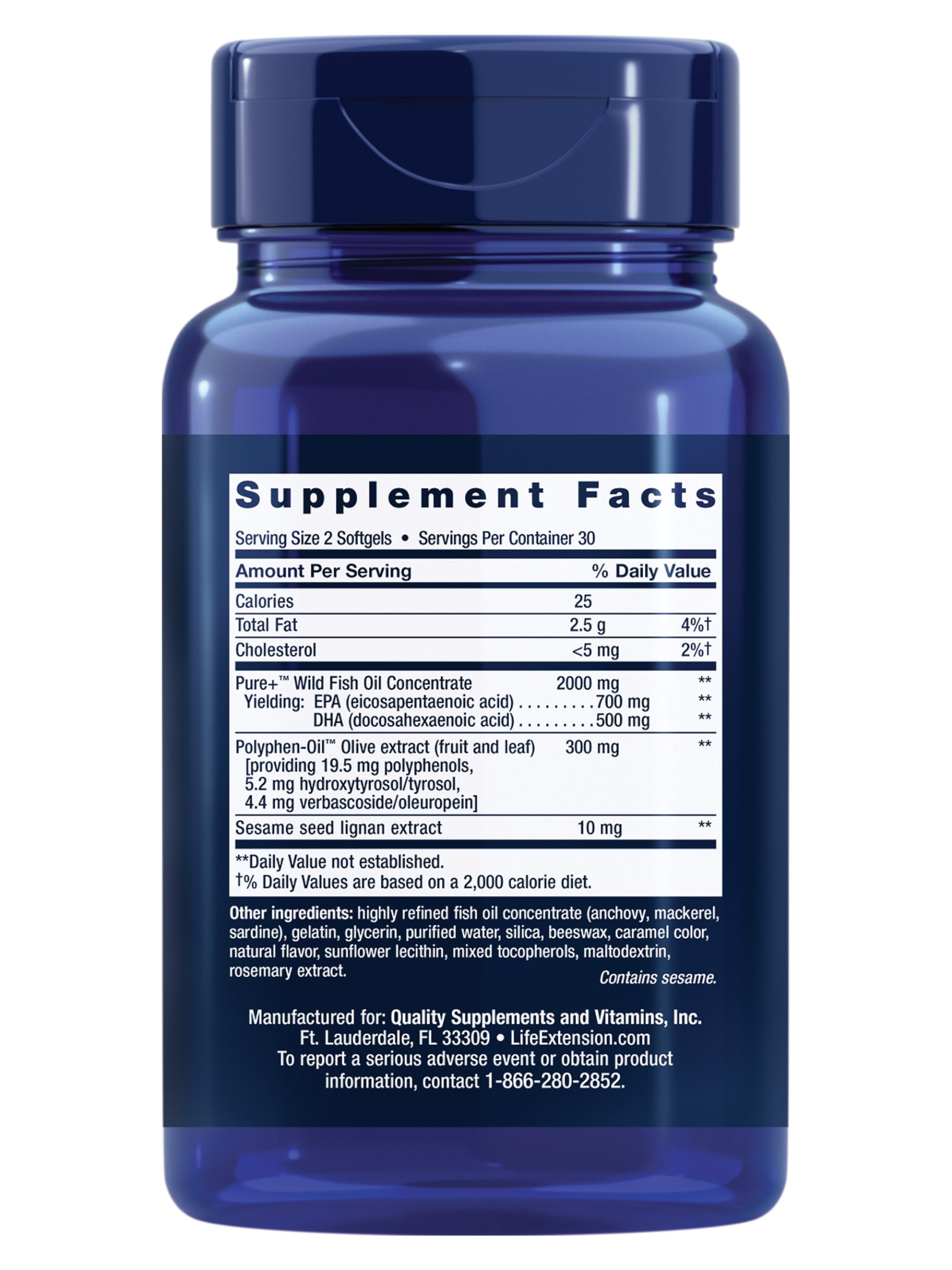 Foto 3 pulgar | Aceite De Pescado Supplement Life Extension Super Omega-3 Epa/dha 60 Cápsulas Blandas - Venta Internacional.