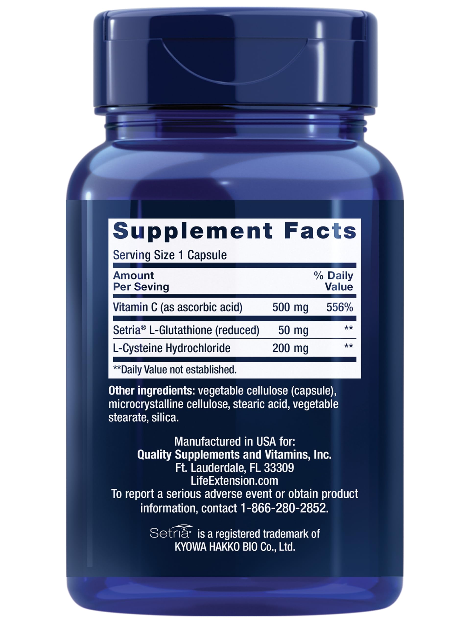 Foto 2 | Suplemento Life Extension Glutatión, Cisteína y Vitamina C de 100 Cápsulas-Venta Internacional