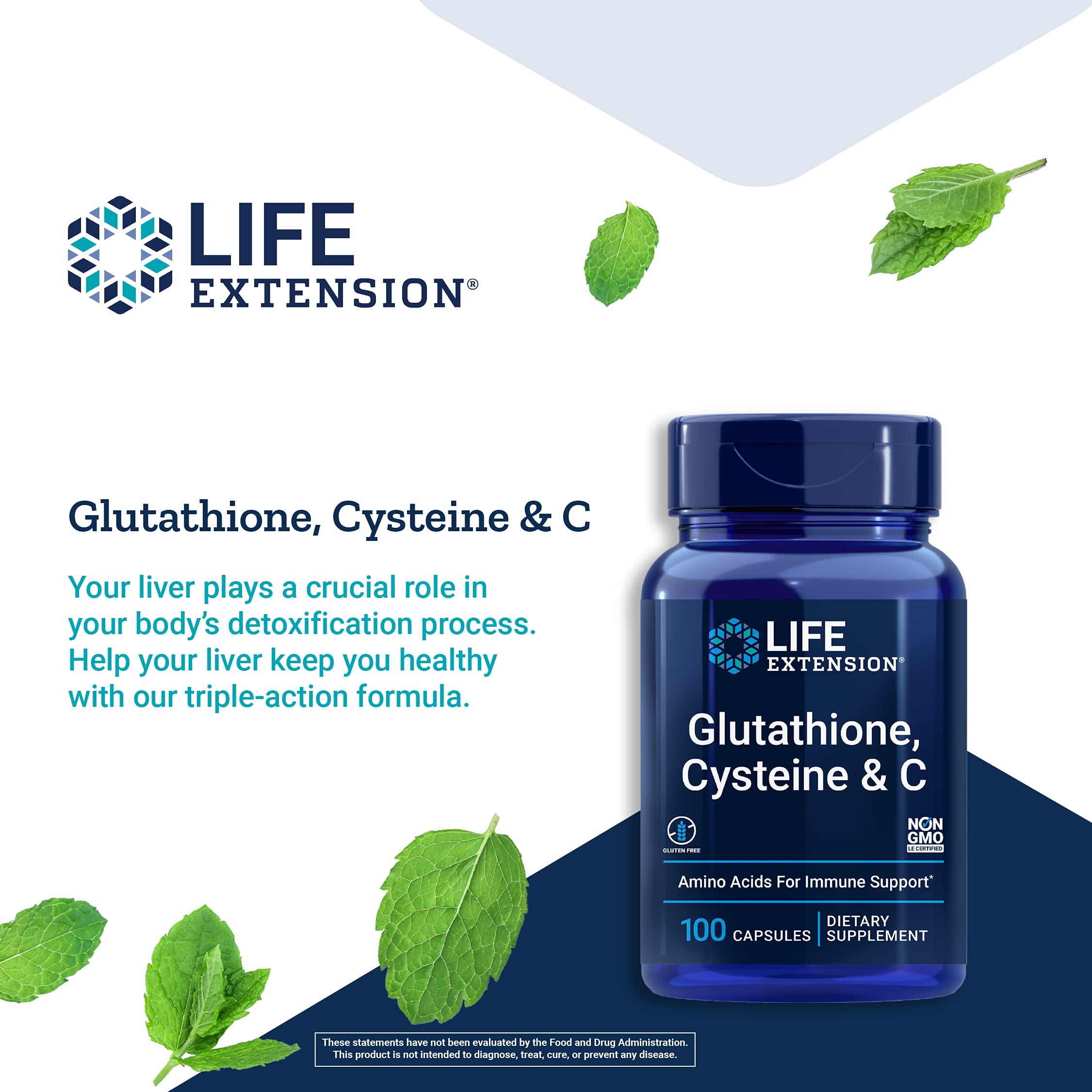 Foto 5 pulgar | Suplemento Life Extension Glutatión, Cisteína y Vitamina C de 100 Cápsulas-Venta Internacional