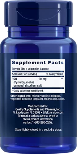 Foto 2 pulgar | Supplement Life Extension Pqq Caps 20 Mg 30 Cápsulas Vegetarianas X - Venta Internacional.