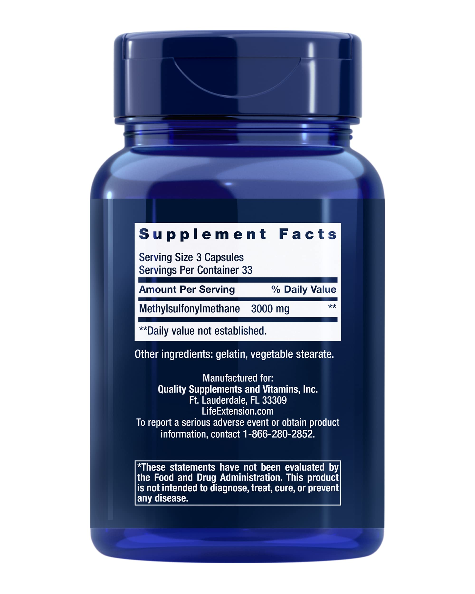 Foto 3 pulgar | Suplemento Life Extension Msm 1000 Mg - Venta Internacional