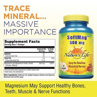 Foto 2 | Suplemento Del Complejo De Magnesio Nature's Life Softmag De 500 Mg - Venta Internacional.