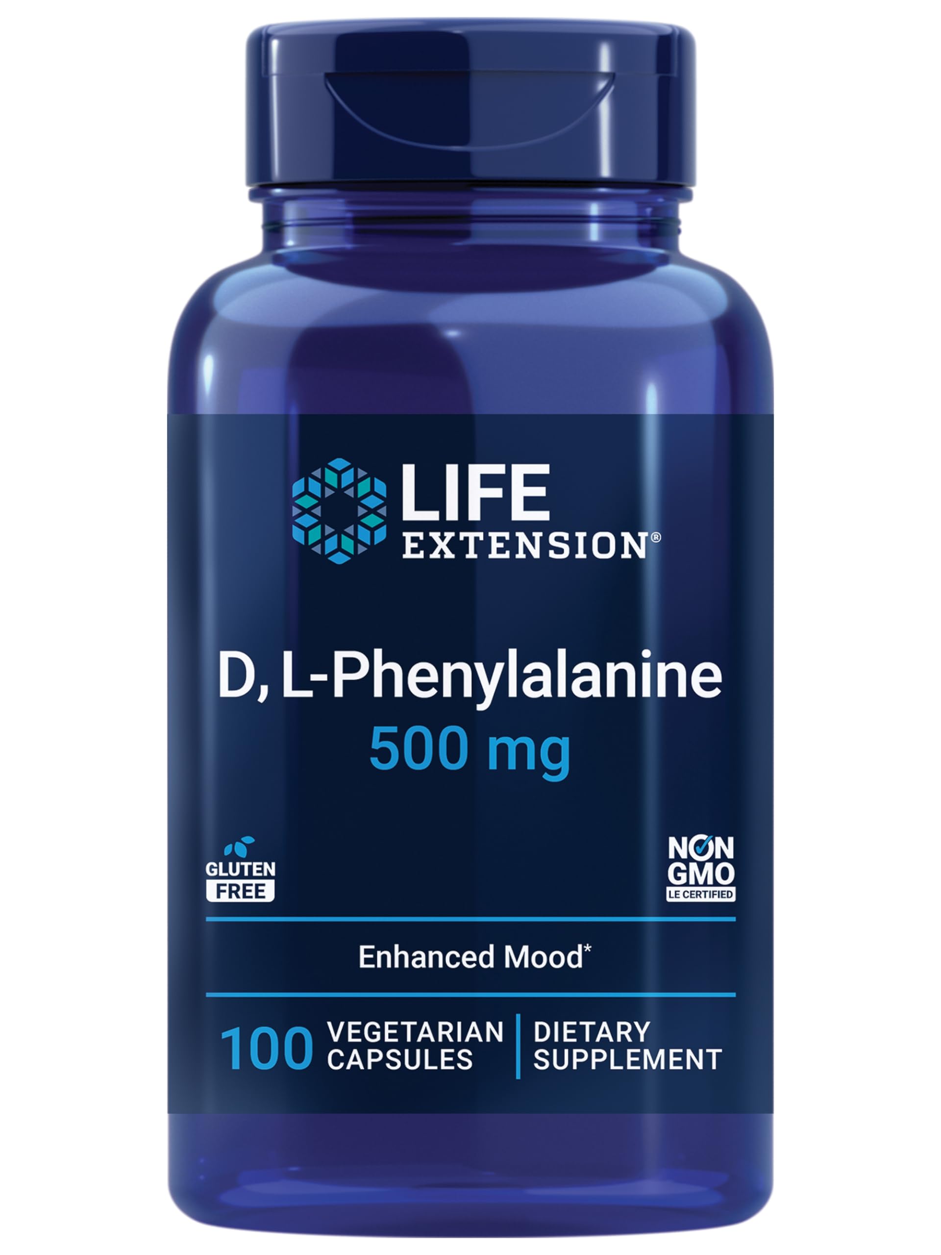 Foto 2 pulgar | Suplemento Life Extension D L-fenilalanina 500 Mg Para El Estado De Ánimo - Venta Internacional.