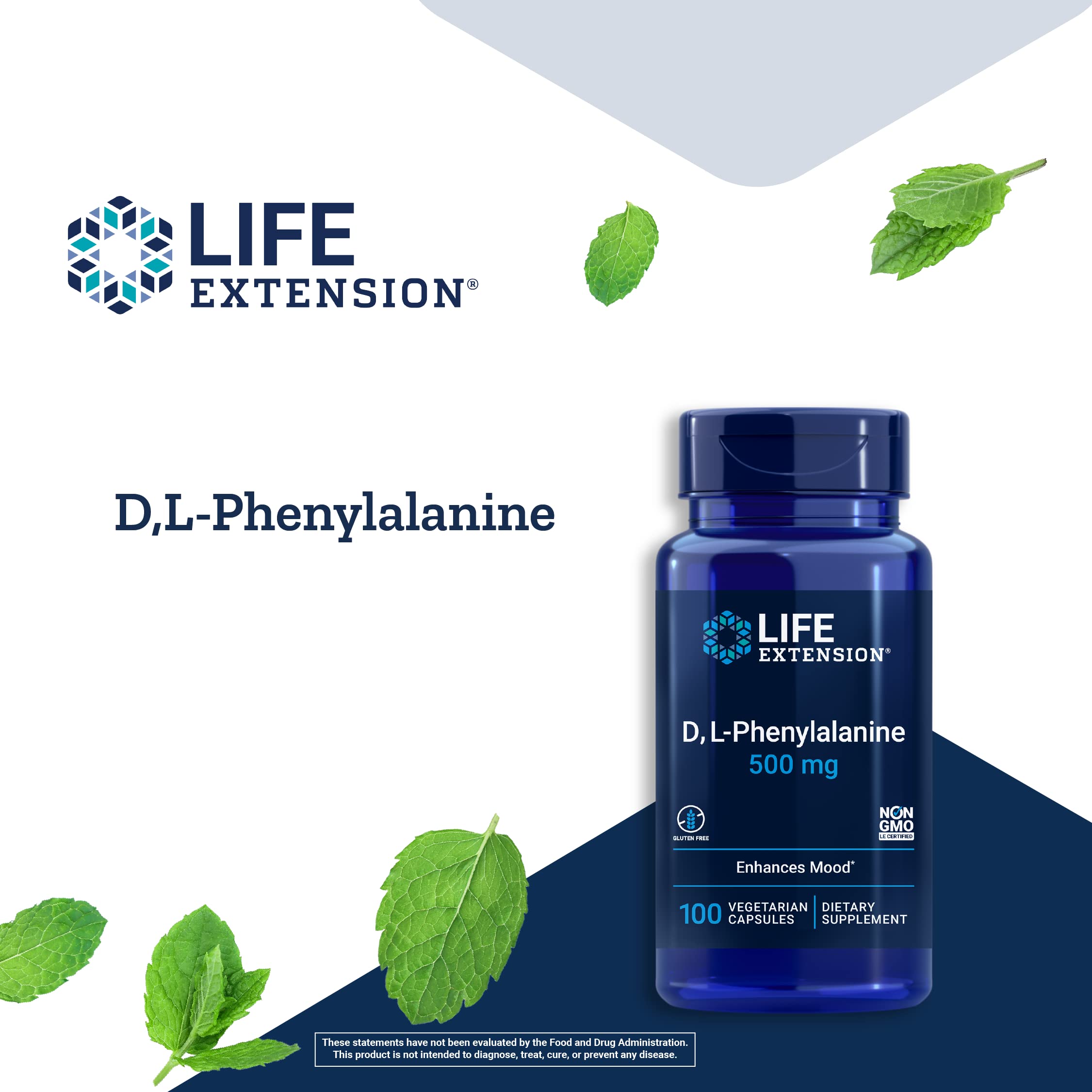 Foto 5 pulgar | Suplemento Life Extension D L-fenilalanina 500 Mg Para El Estado De Ánimo - Venta Internacional.