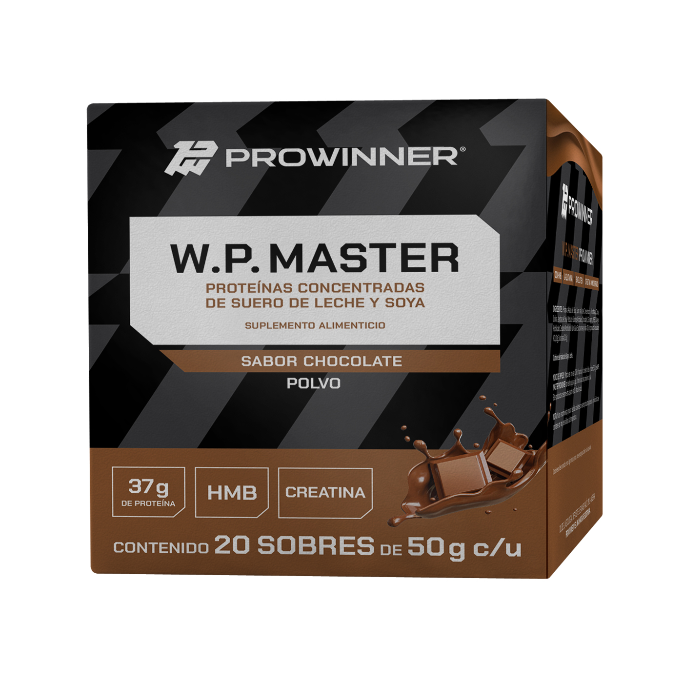 Foto 2 pulgar | Suplemento Wp Master (whey Protein) Prowinner Sabor Chocolate, Caja Con 20 Sobres