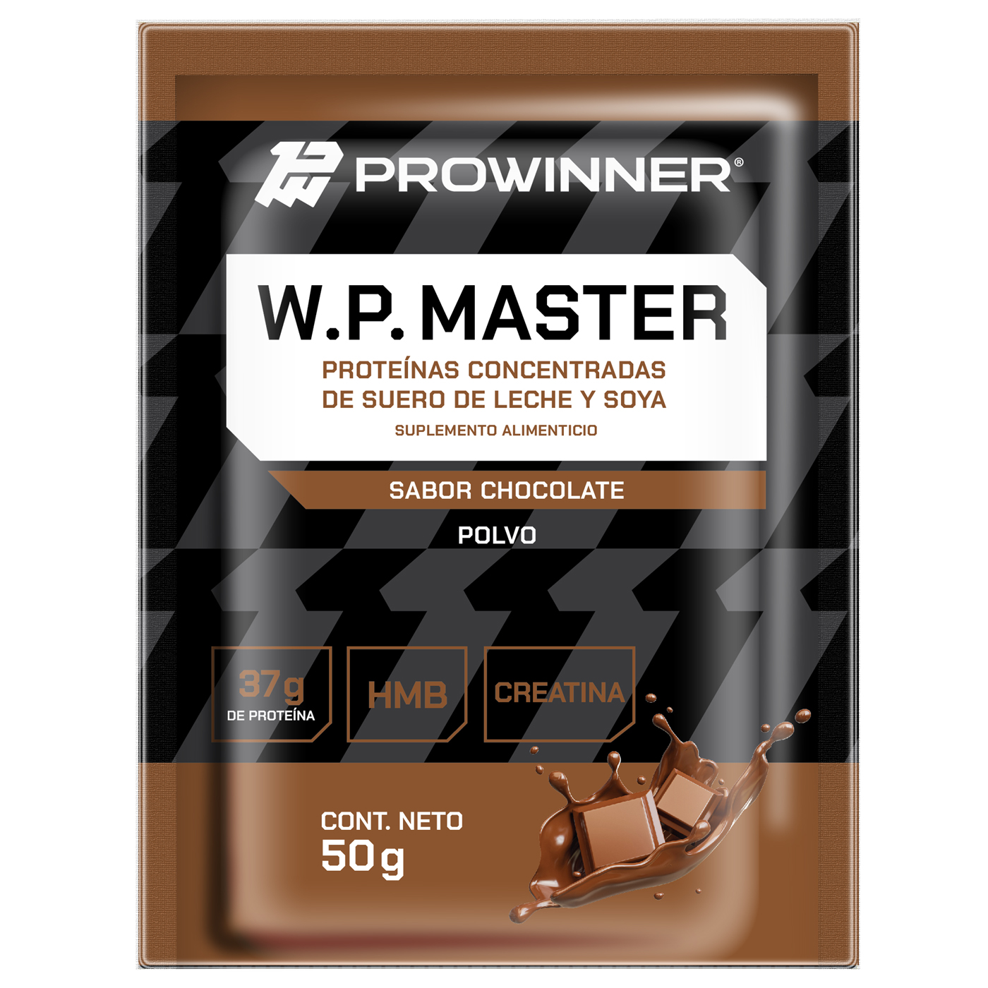 Foto 3 pulgar | Suplemento Wp Master (whey Protein) Prowinner Sabor Chocolate, Caja Con 20 Sobres