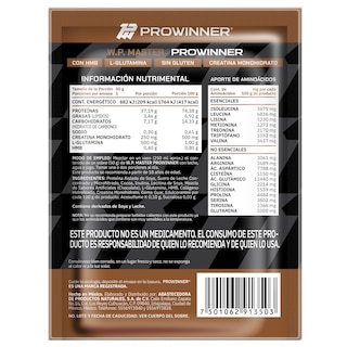 Foto 3 | Suplemento Wp Master (whey Protein) Prowinner Sabor Chocolate, Caja Con 20 Sobres
