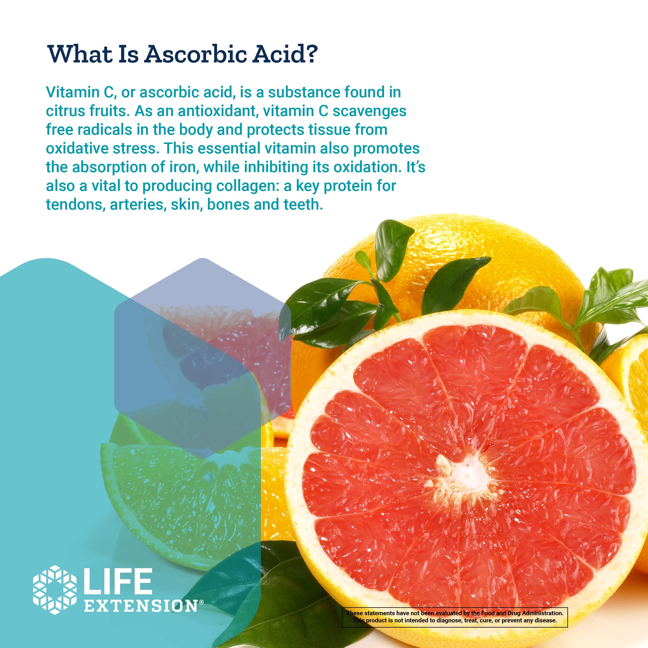 Foto 5 | Ácido Ascórbico Tamponado De Vitamina C En Polvo Life Extension - Venta Internacional.