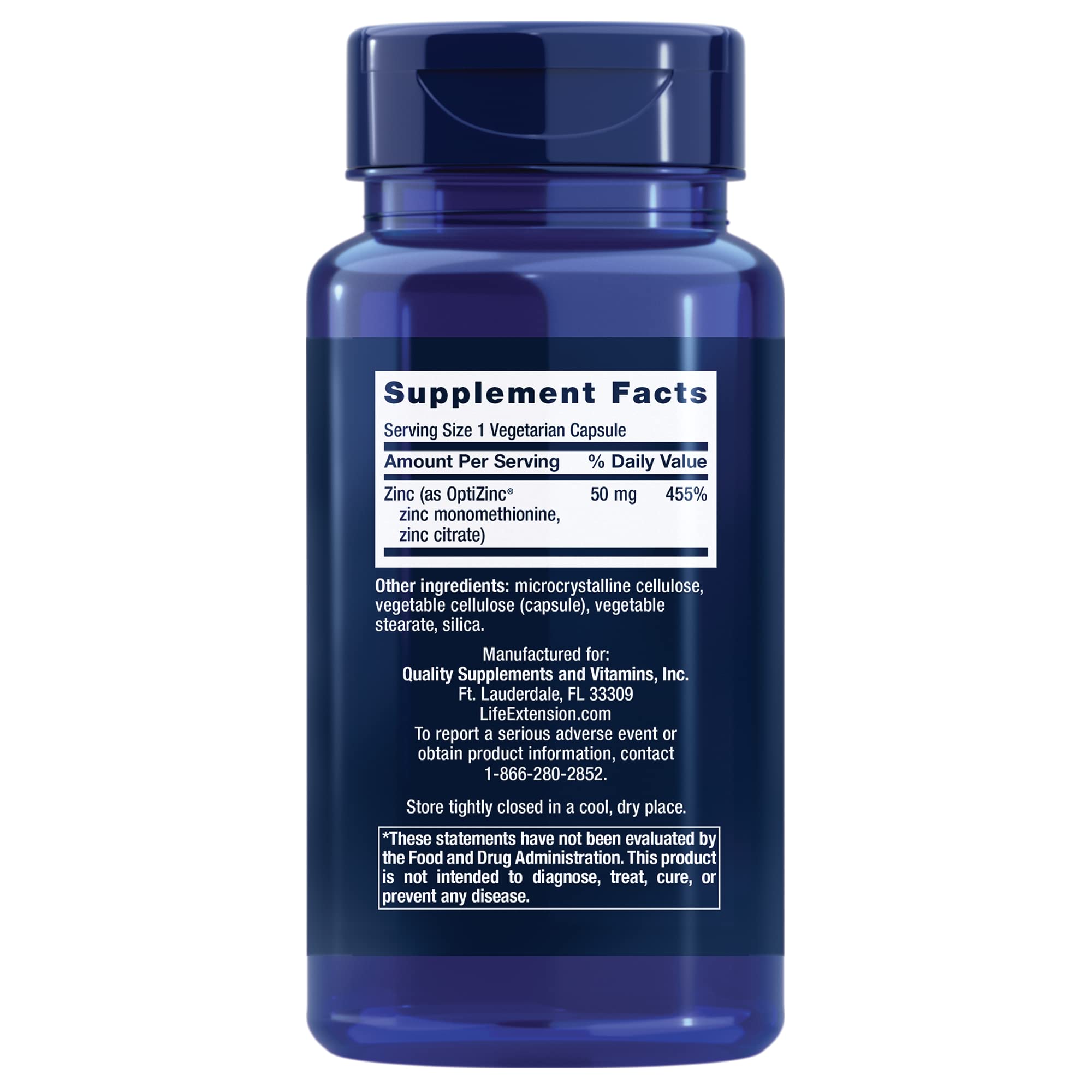 Foto 2 | Cápsulas De Zinc Supplement Life Extension, 50 Mg De Citrato De Zinc - Venta Internacional.