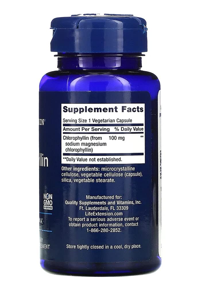 Foto 3 pulgar | Suplemento Life Extension Clorofilina 100 Mg 100 Vcaps - Venta Internacional.