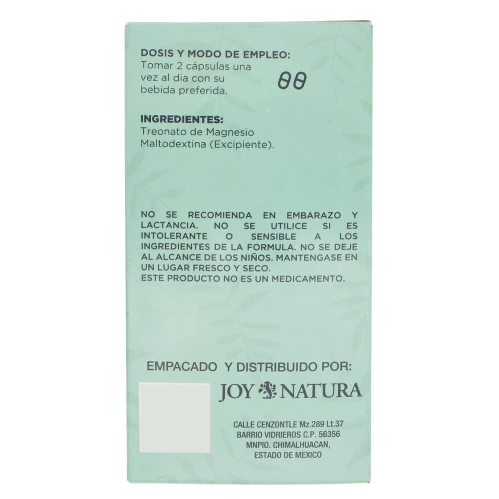 Foto 3 pulgar | Treonato De Magnesio 60 Caspulas Joy Natura