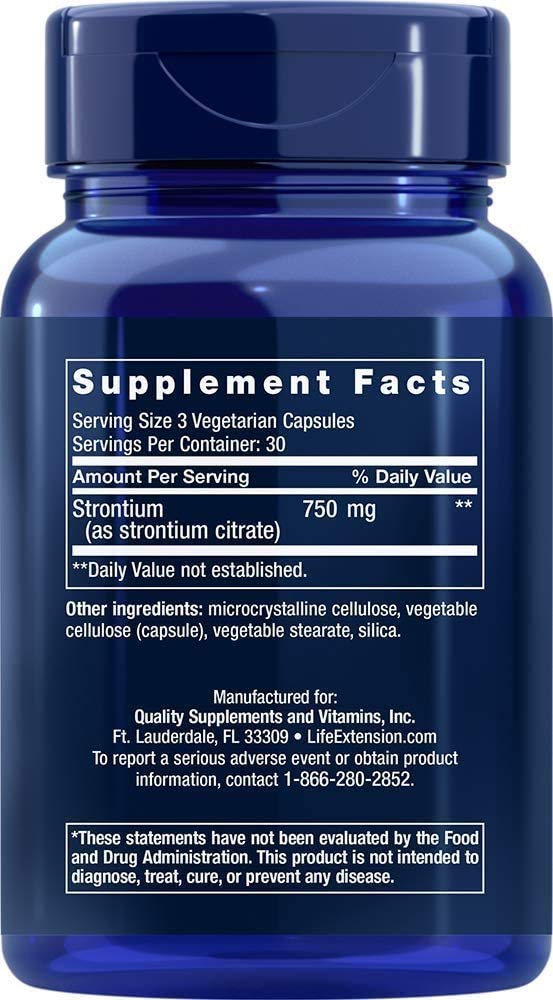 Foto 3 pulgar | Suplemento Life Extension, Cápsulas De Estroncio, 750 Mg, 90% Vegetariano - Venta Internacional.