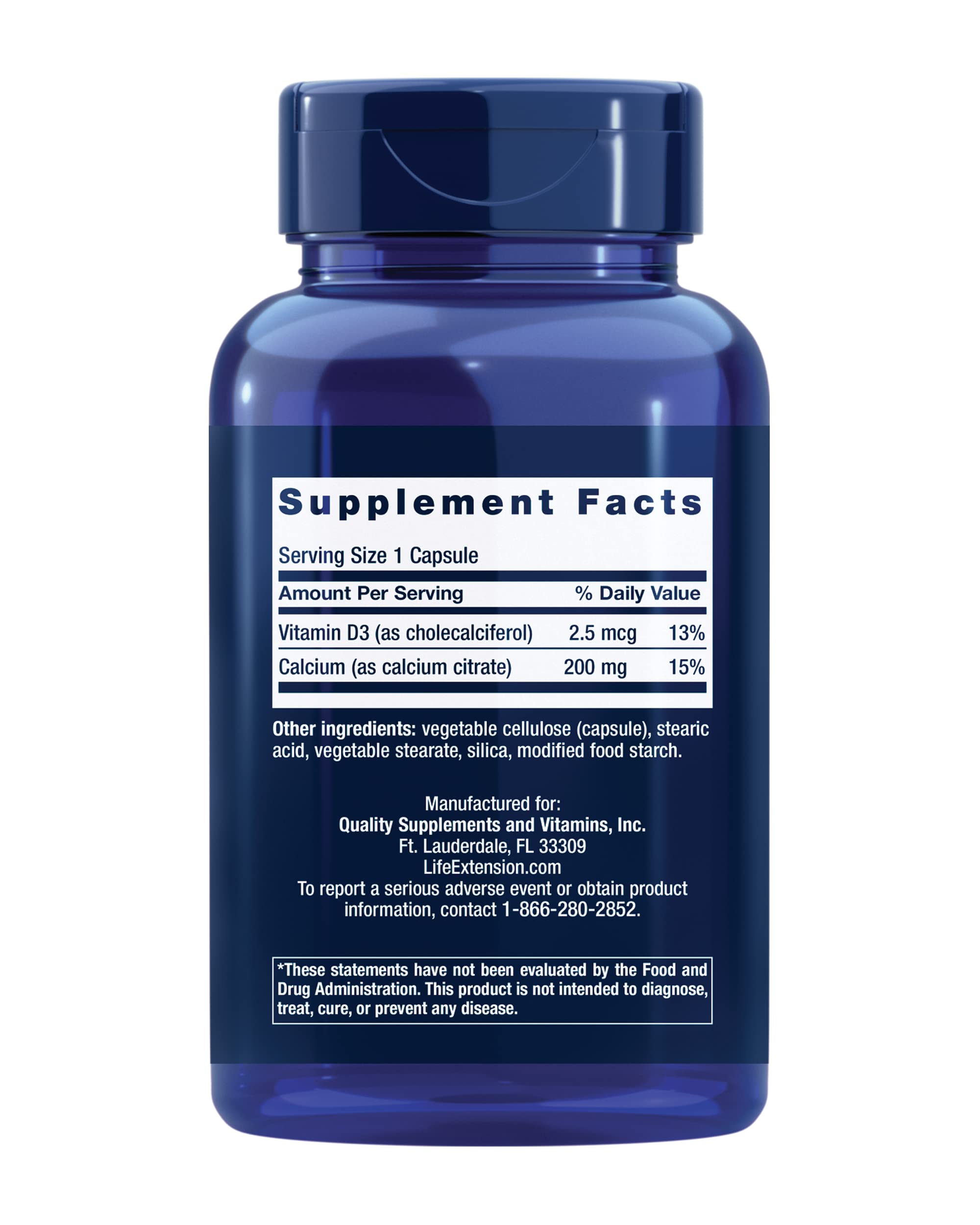 Foto 3 pulgar | Citrato de Calcio con Vitamina D Life Extension 200 mg 100 Ui - Venta Internacional