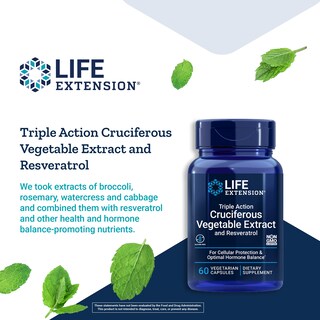 Foto 4 | Suplemento Life Extension Extracto Vegetal Crucífero de Triple Acción y Resveratrol 60 Cápsulas - Venta Internacional