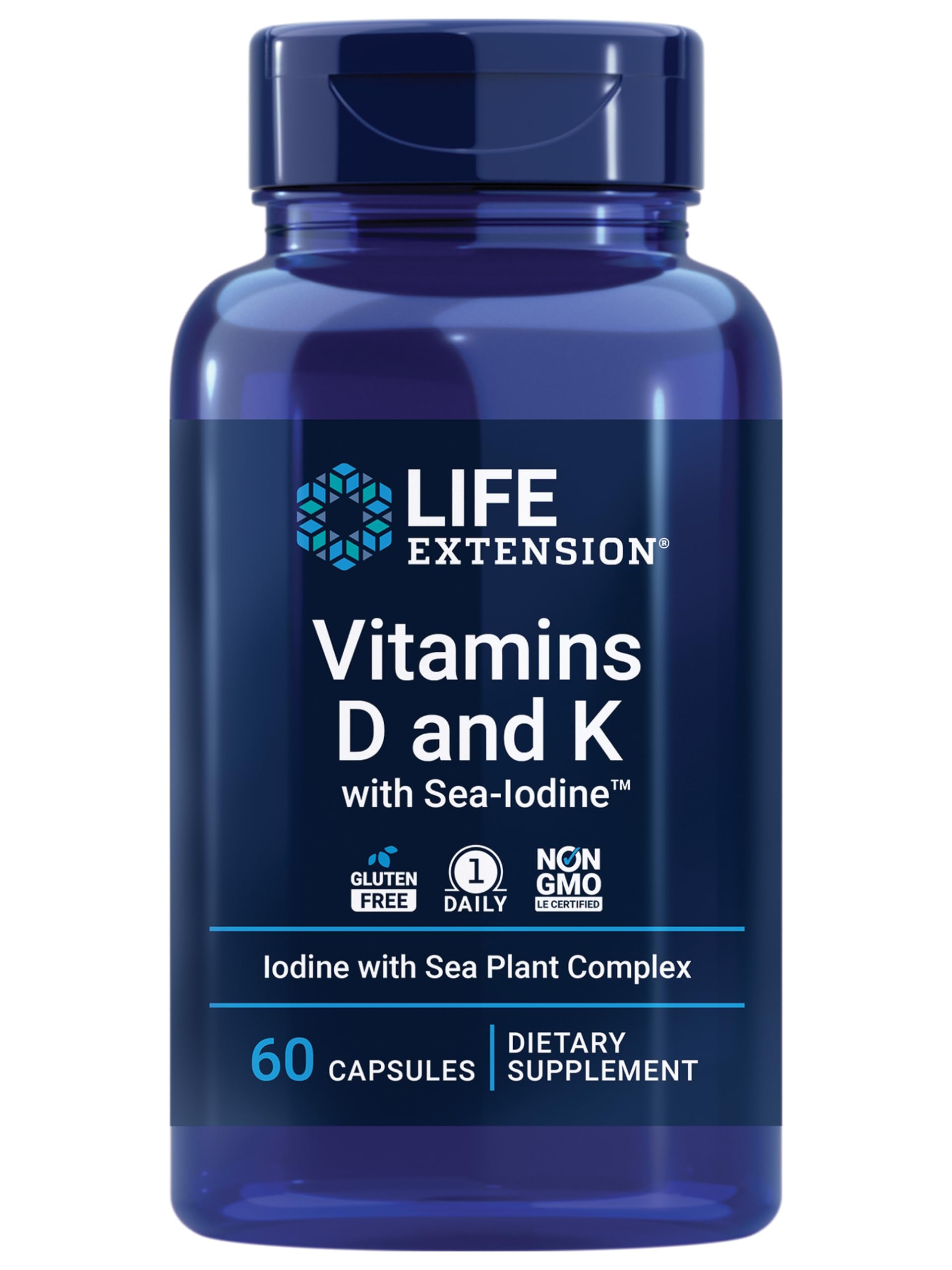 Foto 1 | Suplemento Vitaminas D y K Life Extension con Yodo Marino 60 Cápsulas - Venta Internacional