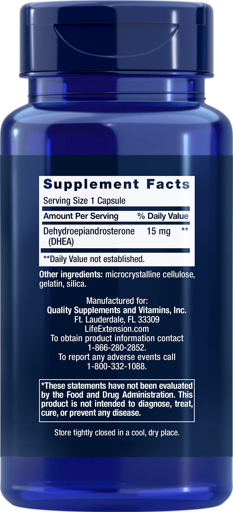 Foto 3 pulgar | Suplemento Life Extension Dhea 15 Mg Para El Equilibrio Hormonal - Venta Internacional.
